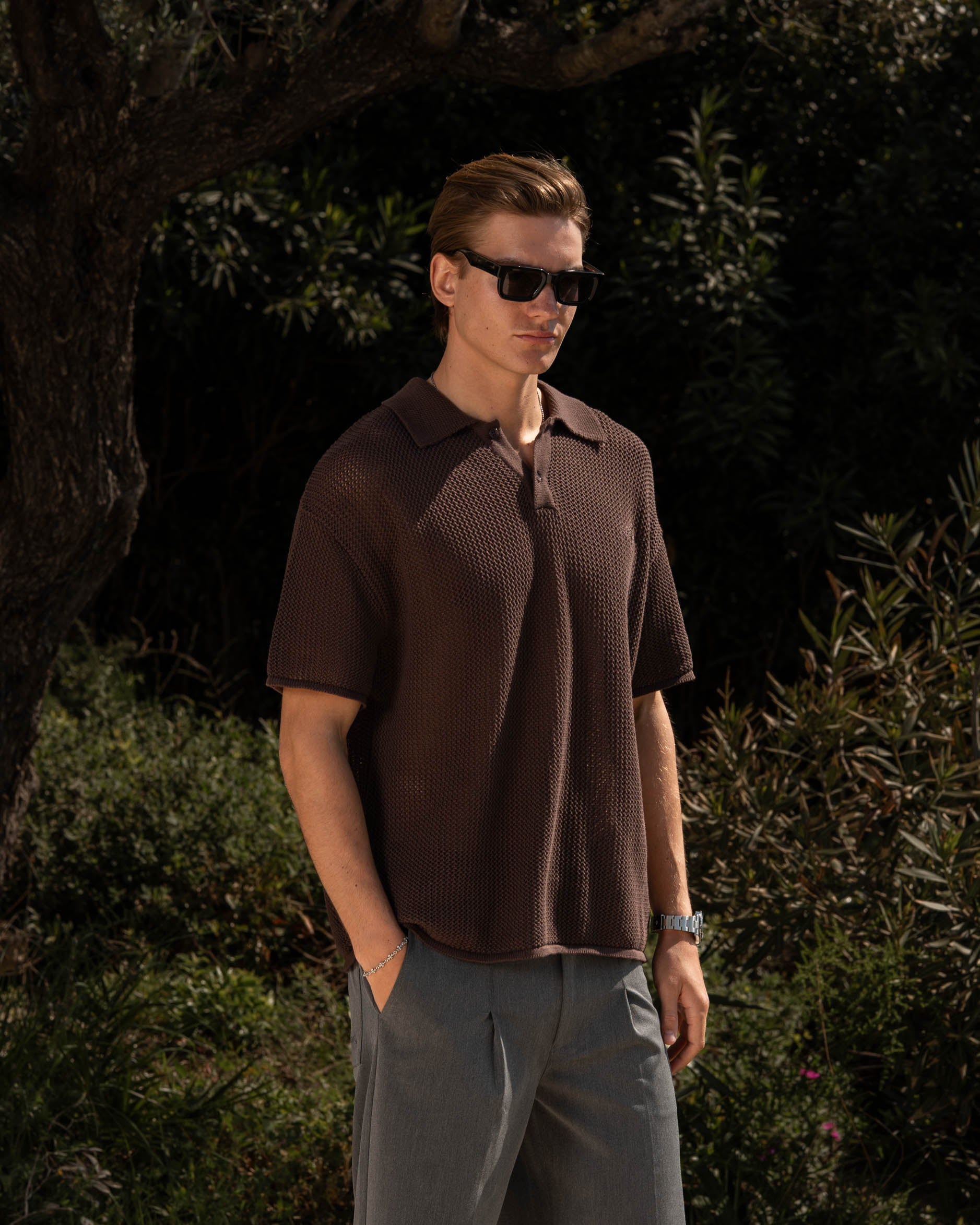 Knitted Polo Brown